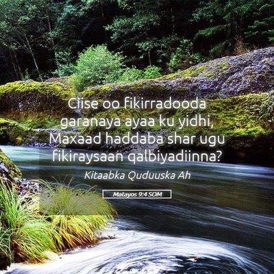 Picture 05 - Matayos 9:4 SOM - Ciise oo fikirradooda garanaya ayaa ku yidhi, - Bible Verse Picture