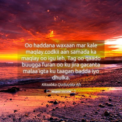 Picture 05 - Muujintii 10:8 SOM - Oo haddana waxaan mar kale maqlay codkii aan - Bible Verse Picture