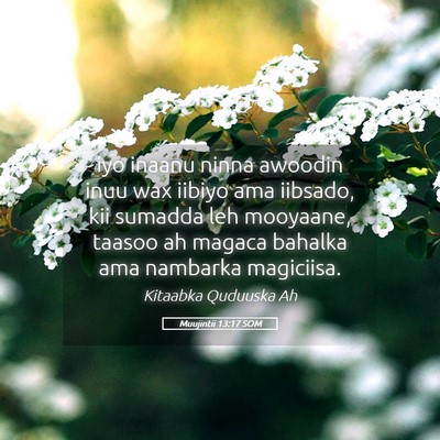 Picture 05 - Muujintii 13:17 SOM - iyo inaanu ninna awoodin inuu wax iibiyo ama - Bible Verse Picture