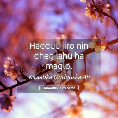 Picture 05 - Muujintii 13:9 SOM - Hadduu jiro nin dheg lahu ha - Bible Verse Picture