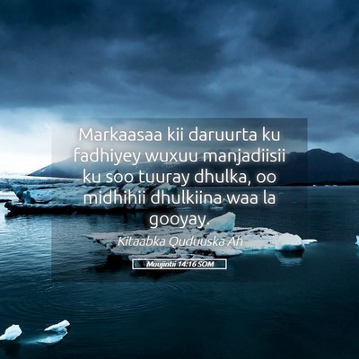 Picture 05 - Muujintii 14:16 SOM - Markaasaa kii daruurta ku fadhiyey wuxuu - Bible Verse Picture