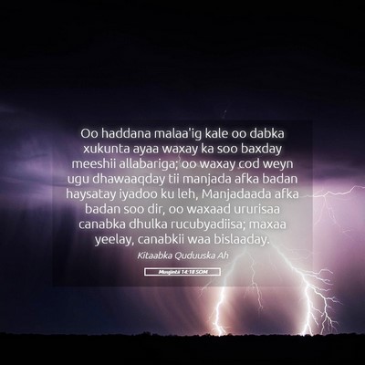 Picture 05 - Muujintii 14:18 SOM - Oo haddana malaa'ig kale oo dabka xukunta ayaa - Bible Verse Picture