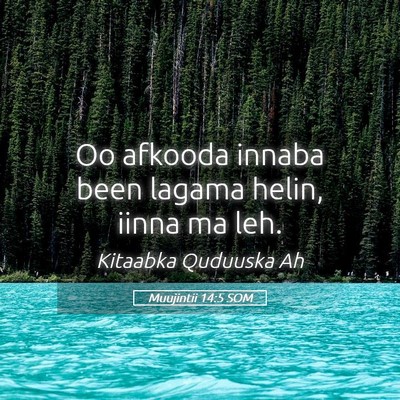 Picture 05 - Muujintii 14:5 SOM - Oo afkooda innaba been lagama helin, iinna ma - Bible Verse Picture