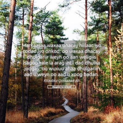Picture 05 - Muujintii 16:18 SOM - Markaasaa waxaa dhacay hillaac iyo codad iyo - Bible Verse Picture