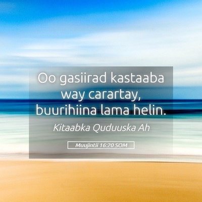 Picture 05 - Muujintii 16:20 SOM - Oo gasiirad kastaaba way carartay, buurihiina - Bible Verse Picture