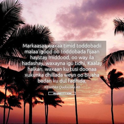 Picture 05 - Muujintii 17:1 SOM - Markaasaa waxaa timid toddobadii malaa'igood oo - Bible Verse Picture
