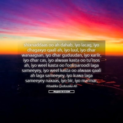 Picture 05 - Muujintii 18:12 SOM - shixnaddaas oo ah dahab, iyo lacag, iyo dhagaxyo - Bible Verse Picture