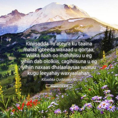 Picture 05 - Muujintii 2:18 SOM - Kiniisadda Tu'ateyra ku taalna malaa'igteeda - Bible Verse Picture