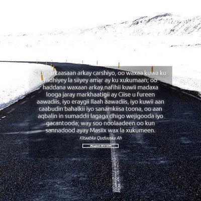 Picture 05 - Muujintii 20:4 SOM - Oo markaasaan arkay carshiyo, oo waxaa kuwa ku - Bible Verse Picture