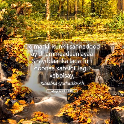 Picture 05 - Muujintii 20:7 SOM - Oo markii kunkii sannadood ay dhammaadaan ayaa - Bible Verse Picture