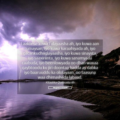 Picture 05 - Muujintii 21:8 SOM - Laakiinse kuwa fulayaasha ah, iyo kuwa aan - Bible Verse Picture