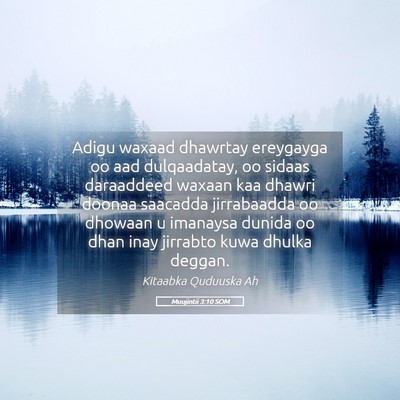 Picture 05 - Muujintii 3:10 SOM - Adigu waxaad dhawrtay ereygayga oo aad - Bible Verse Picture