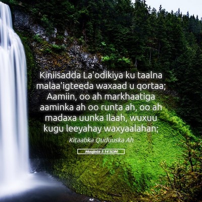Picture 05 - Muujintii 3:14 SOM - Kiniisadda La'odikiya ku taalna malaa'igteeda - Bible Verse Picture