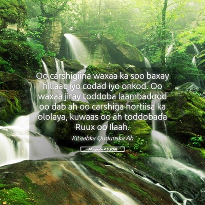 Picture 05 - Muujintii 4:5 SOM - Oo carshigiina waxaa ka soo baxay hillaac iyo - Bible Verse Picture