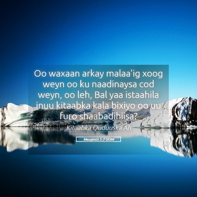Picture 05 - Muujintii 5:2 SOM - Oo waxaan arkay malaa'ig xoog weyn oo ku - Bible Verse Picture