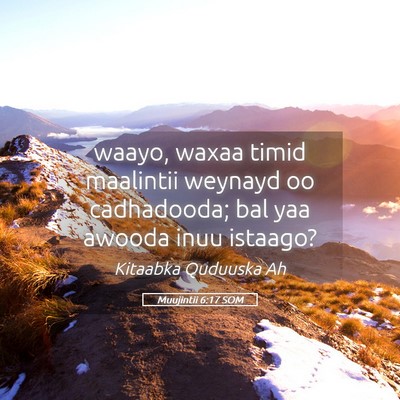 Picture 05 - Muujintii 6:17 SOM - waayo, waxaa timid maalintii weynayd oo - Bible Verse Picture