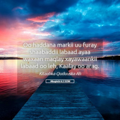 Picture 05 - Muujintii 6:3 SOM - Oo haddana markii uu furay shaabaddii labaad ayaa - Bible Verse Picture