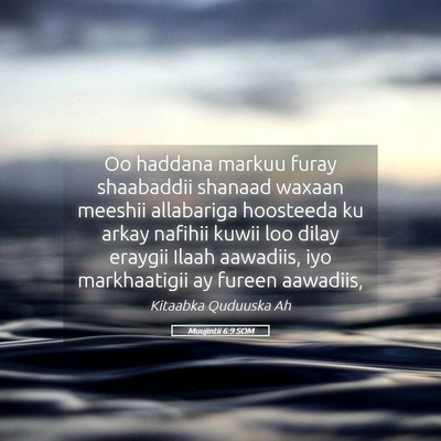Picture 05 - Muujintii 6:9 SOM - Oo haddana markuu furay shaabaddii shanaad waxaan - Bible Verse Picture