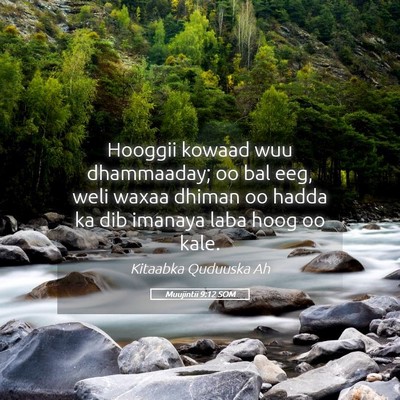Picture 05 - Muujintii 9:12 SOM - Hooggii kowaad wuu dhammaaday; oo bal eeg, weli - Bible Verse Picture