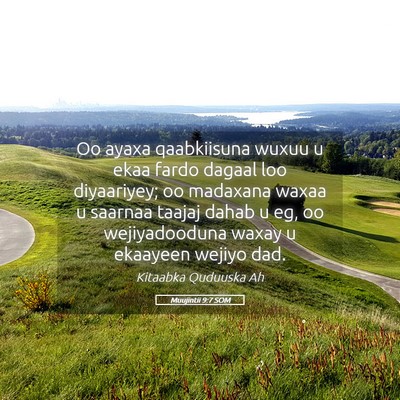 Picture 05 - Muujintii 9:7 SOM - Oo ayaxa qaabkiisuna wuxuu u ekaa fardo dagaal - Bible Verse Picture