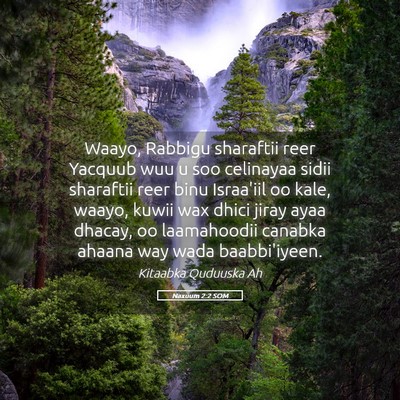 Picture 05 - Naxuum 2:2 SOM - Waayo, Rabbigu sharaftii reer Yacquub wuu u soo - Bible Verse Picture
