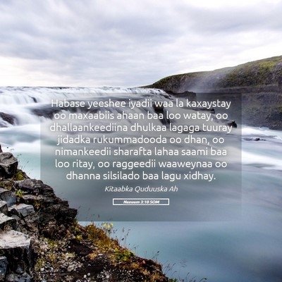 Picture 05 - Naxuum 3:10 SOM - Habase yeeshee iyadii waa la kaxaystay oo - Bible Verse Picture