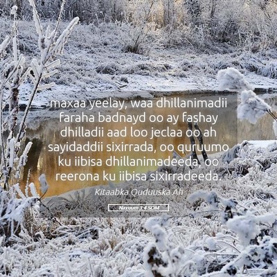 Picture 05 - Naxuum 3:4 SOM - maxaa yeelay, waa dhillanimadii faraha badnayd oo - Bible Verse Picture