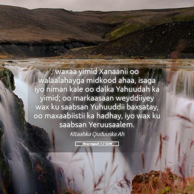 Picture 05 - Nexemyaah 1:2 SOM - waxaa yimid Xanaanii oo walaalahayga midkood - Bible Verse Picture