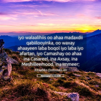 Picture 05 - Nexemyaah 11:13 SOM - iyo walaalihiis oo ahaa madaxdii qabiilooyinka, - Bible Verse Picture