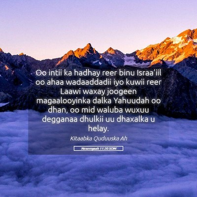 Picture 05 - Nexemyaah 11:20 SOM - Oo intii ka hadhay reer binu Israa'iil oo ahaa - Bible Verse Picture