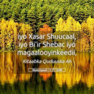 Picture 05 - Nexemyaah 11:27 SOM - iyo Xasar Shuucaal, iyo Bi'ir Shebac iyo - Bible Verse Picture
