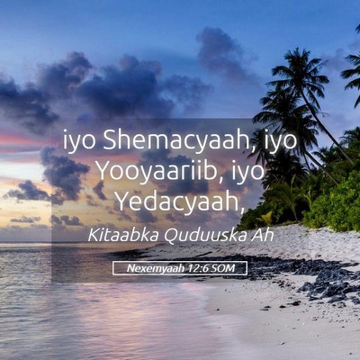Picture 05 - Nexemyaah 12:6 SOM - iyo Shemacyaah, iyo Yooyaariib, iyo - Bible Verse Picture
