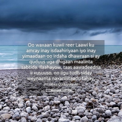 Picture 05 - Nexemyaah 13:22 SOM - Oo waxaan kuwii reer Laawi ku amray inay - Bible Verse Picture