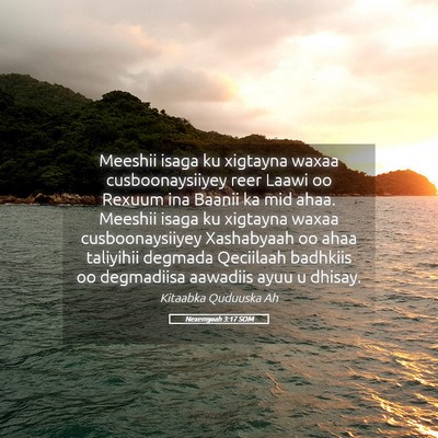 Picture 05 - Nexemyaah 3:17 SOM - Meeshii isaga ku xigtayna waxaa cusboonaysiiyey - Bible Verse Picture
