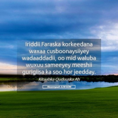 Picture 05 - Nexemyaah 3:28 SOM - Iriddii Faraska korkeedana waxaa cusboonaysiiyey - Bible Verse Picture