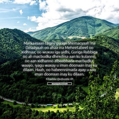 Picture 05 - Nexemyaah 6:10 SOM - Markaasaan tegey gurigii Shemacyaah ina Delaayaah - Bible Verse Picture