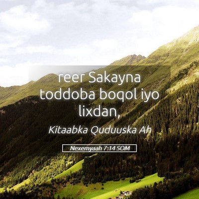 Picture 05 - Nexemyaah 7:14 SOM - reer Sakayna toddoba boqol iyo - Bible Verse Picture