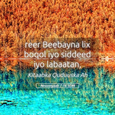 Picture 05 - Nexemyaah 7:16 SOM - reer Beebayna lix boqol iyo siddeed iyo - Bible Verse Picture