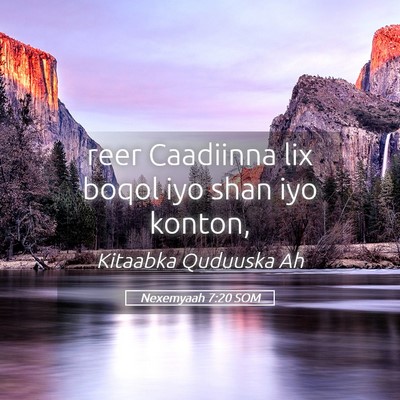 Picture 05 - Nexemyaah 7:20 SOM - reer Caadiinna lix boqol iyo shan iyo - Bible Verse Picture