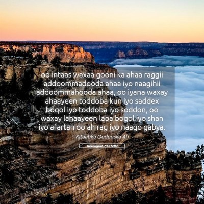 Picture 05 - Nexemyaah 7:67 SOM - oo intaas waxaa gooni ka ahaa raggii - Bible Verse Picture