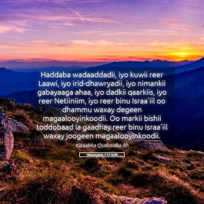 Picture 05 - Nexemyaah 7:73 SOM - Haddaba wadaaddadii, iyo kuwii reer Laawi, iyo - Bible Verse Picture