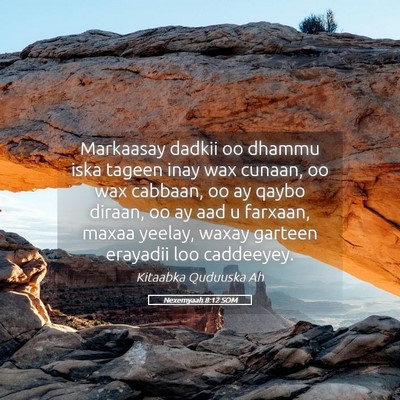 Picture 05 - Nexemyaah 8:12 SOM - Markaasay dadkii oo dhammu iska tageen inay wax - Bible Verse Picture
