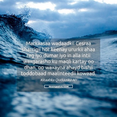 Picture 05 - Nexemyaah 8:2 SOM - Markaasaa wadaadkii Cesraa sharcigii hor keenay - Bible Verse Picture
