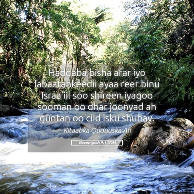 Picture 05 - Nexemyaah 9:1 SOM - Haddaba bisha afar iyo labaatankeedii ayaa reer - Bible Verse Picture