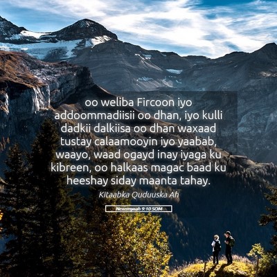 Picture 05 - Nexemyaah 9:10 SOM - oo weliba Fircoon iyo addoommadiisii oo dhan, iyo - Bible Verse Picture