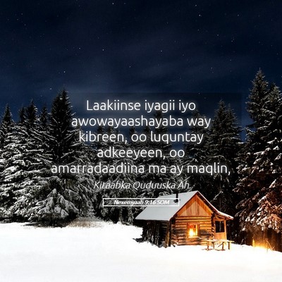 Picture 05 - Nexemyaah 9:16 SOM - Laakiinse iyagii iyo awowayaashayaba way kibreen, - Bible Verse Picture