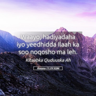 Picture 05 - Rooma 11:29 SOM - Waayo, hadiyadaha iyo yeedhidda Ilaah ka soo - Bible Verse Picture