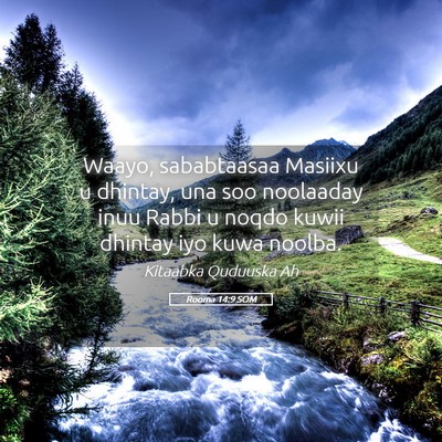 Picture 05 - Rooma 14:9 SOM - Waayo, sababtaasaa Masiixu u dhintay, una soo - Bible Verse Picture