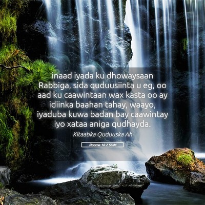 Picture 05 - Rooma 16:2 SOM - inaad iyada ku dhowaysaan Rabbiga, sida - Bible Verse Picture