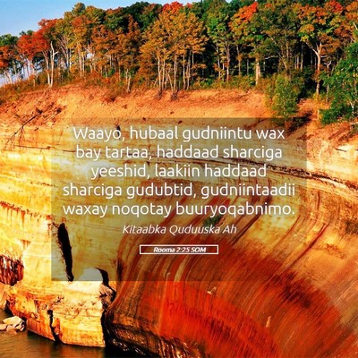 Picture 05 - Rooma 2:25 SOM - Waayo, hubaal gudniintu wax bay tartaa, haddaad - Bible Verse Picture
